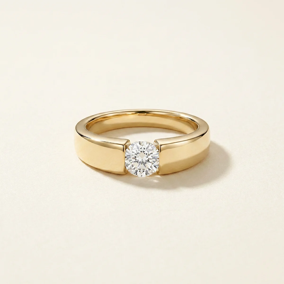 A .25ct colorless round diamond on a yellow gold ring, custom-designed by Eterneva to honor the remarkable Donald.