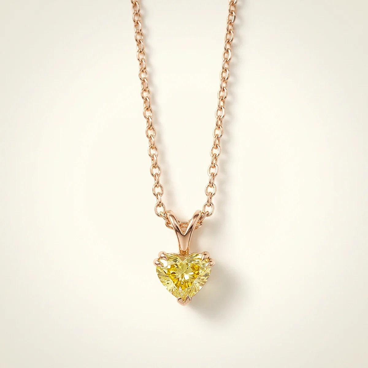 A .25ct yellow heart diamond on a yellow gold pendant, custom-designed by Eterneva to honor the remarkable Dori.