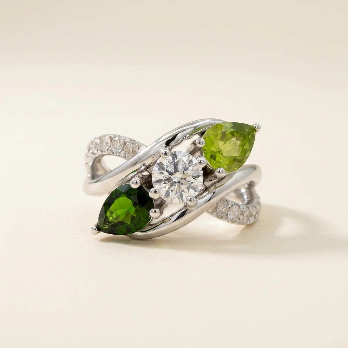 A .5ct colorless round diamond on a white gold ring, custom-designed by Eterneva to honor the remarkable Barley.