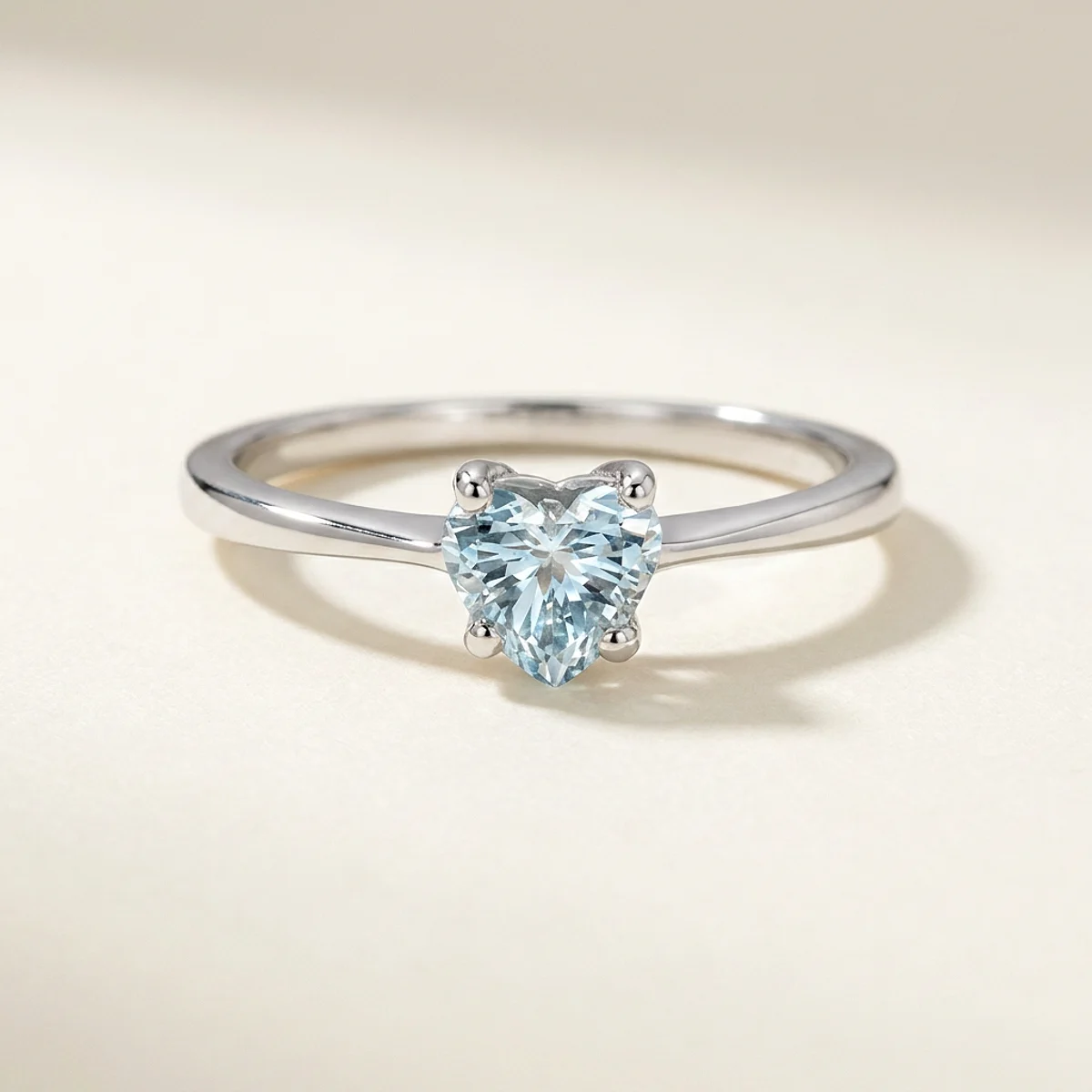A .5ct blue heart diamond on a white gold ring, custom-designed by Eterneva to honor the remarkable Jose.