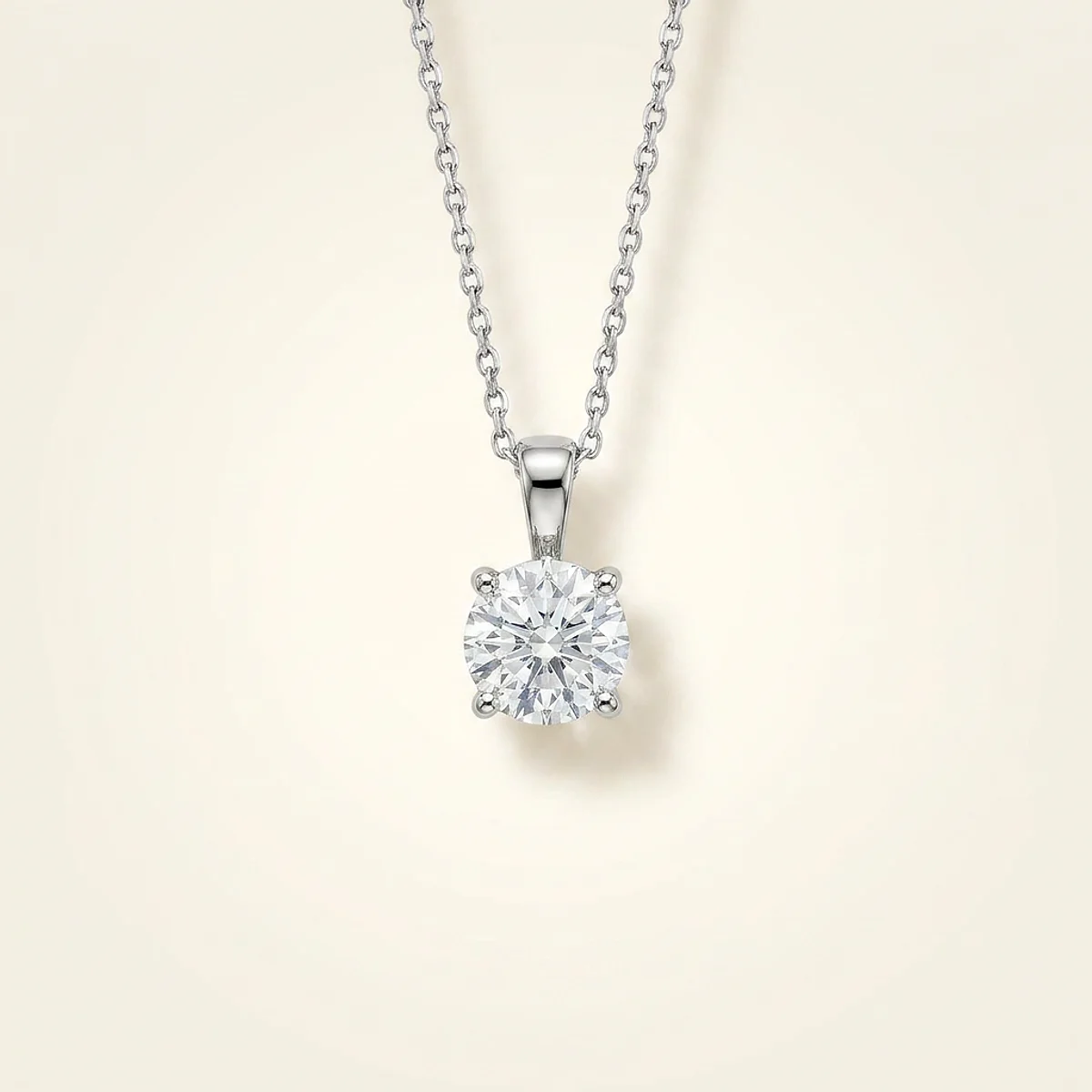 A .25ct colorless round diamond on a platinum pendant, custom-designed by Eterneva to honor the remarkable Kimberly.
