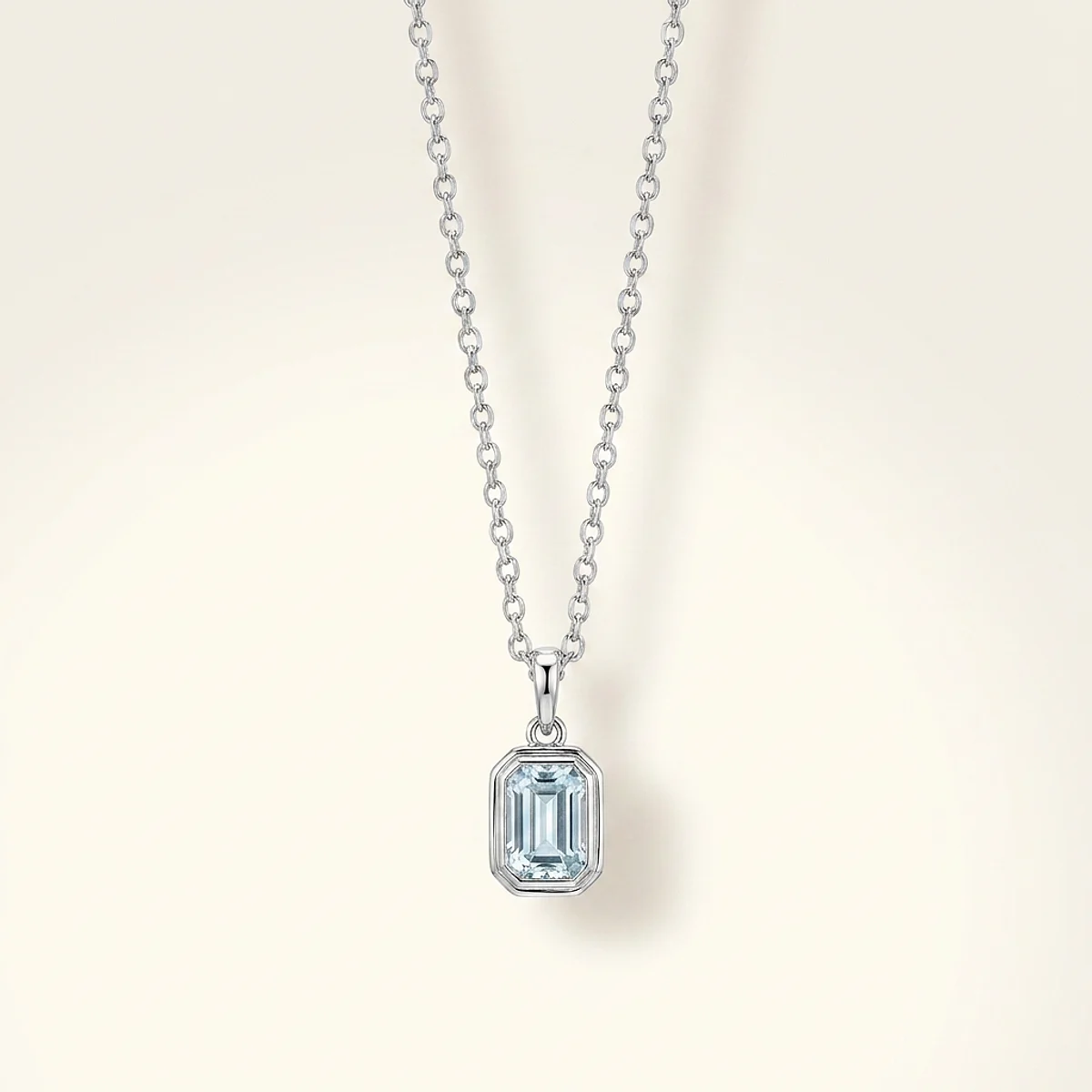 A .5ct blue emerald diamond on a platinum pendant, custom-designed by Eterneva to honor the remarkable Cedric.