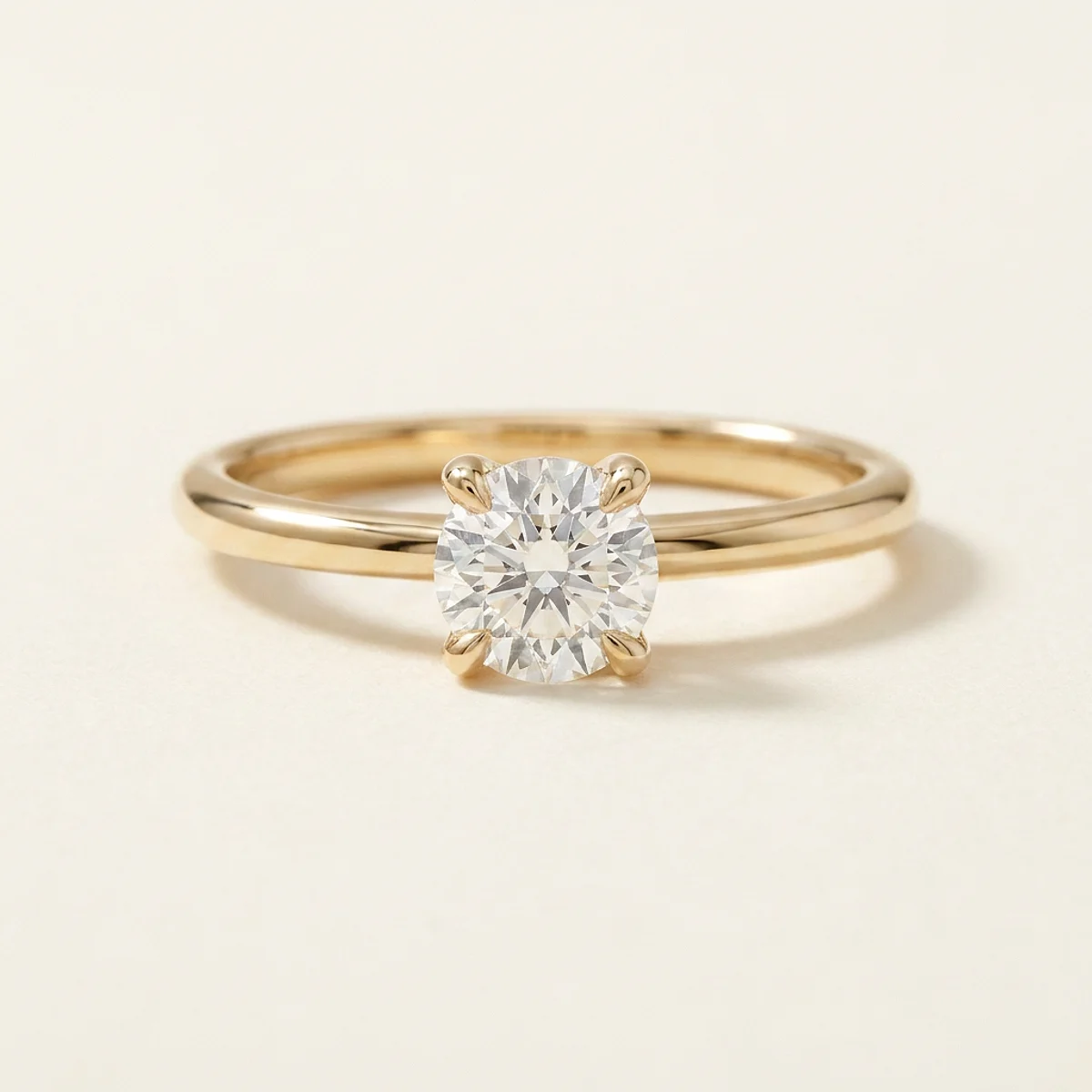 A .5ct colorless round diamond on a yellow gold ring, custom-designed by Eterneva to honor the remarkable Zoran.