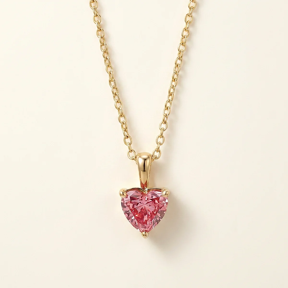 A .5ct pink heart diamond on a yellow gold necklace, custom-designed by Eterneva to honor the remarkable Dorothy.
