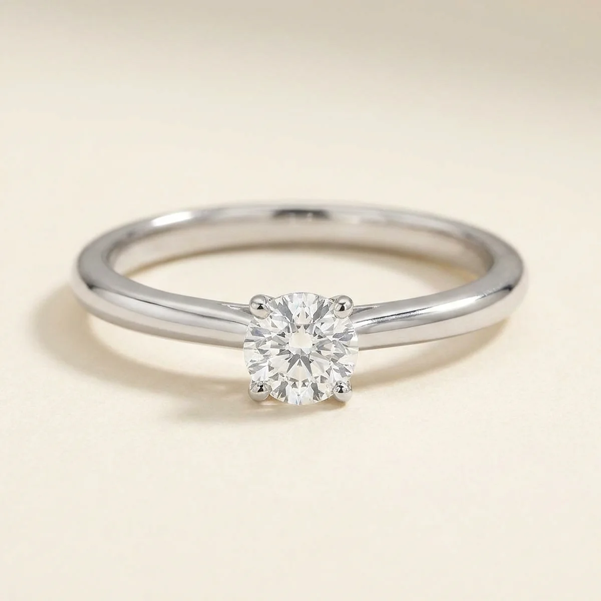 A .25ct colorless round diamond on a white gold ring, custom-designed by Eterneva to honor the remarkable Ariel.