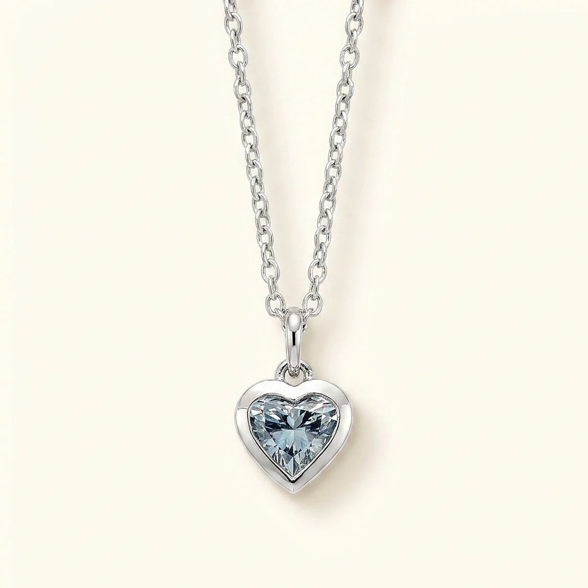 A .5ct blue heart diamond on a platinum necklace, custom-designed by Eterneva to honor the remarkable Stephen.
