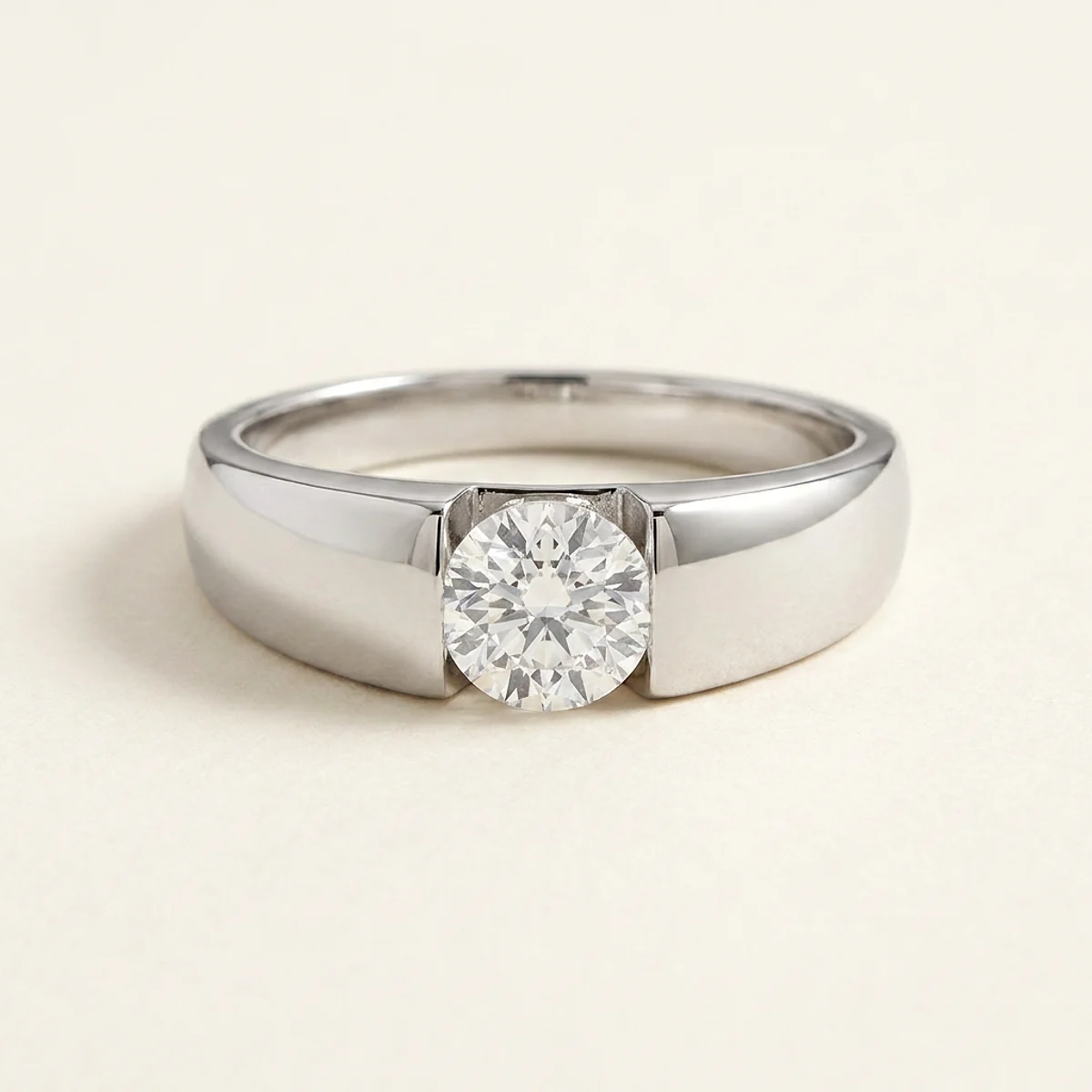 A .25ct colorless round diamond on a white gold ring, custom-designed by Eterneva to honor the remarkable Lynne.