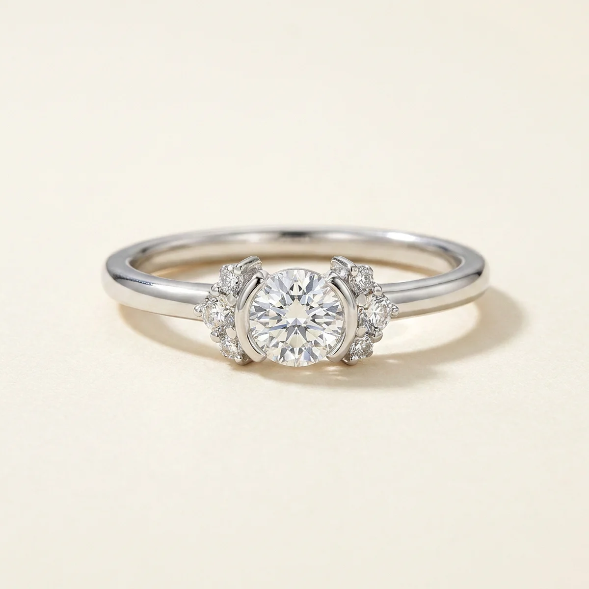 A .25ct colorless round diamond on a white gold ring, custom-designed by Eterneva to honor the remarkable Mackenzie.
