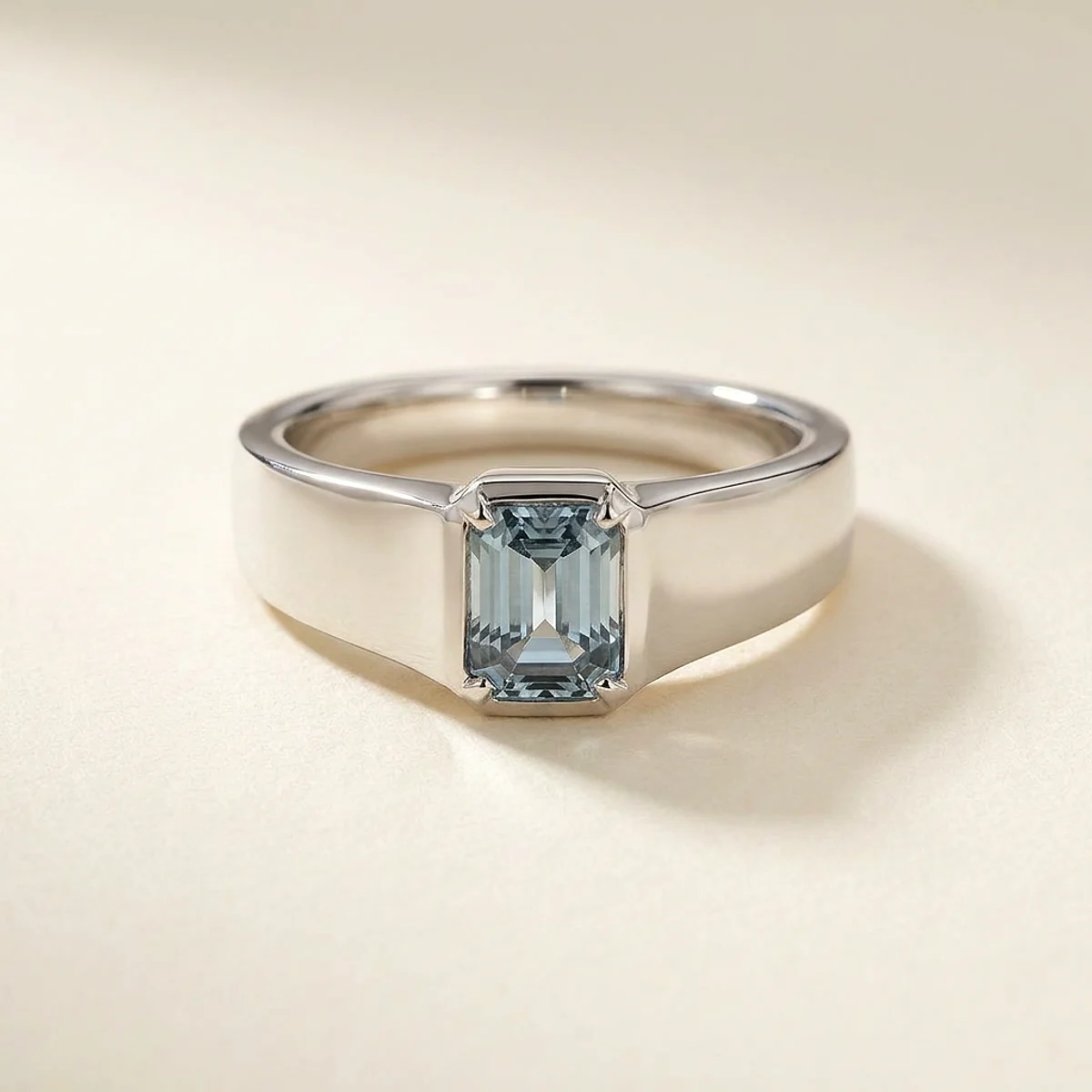 A .75ct blue emerald diamond on a platinum ring, custom-designed by Eterneva to honor the remarkable Mark.