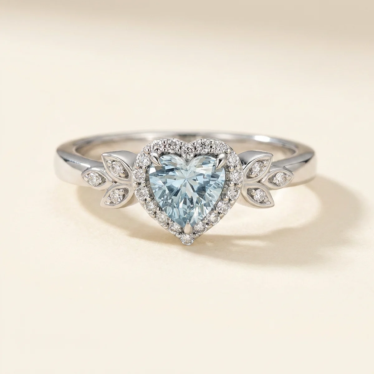 A .5ct blue heart diamond on a platinum ring, custom-designed by Eterneva to honor the remarkable Hanman.