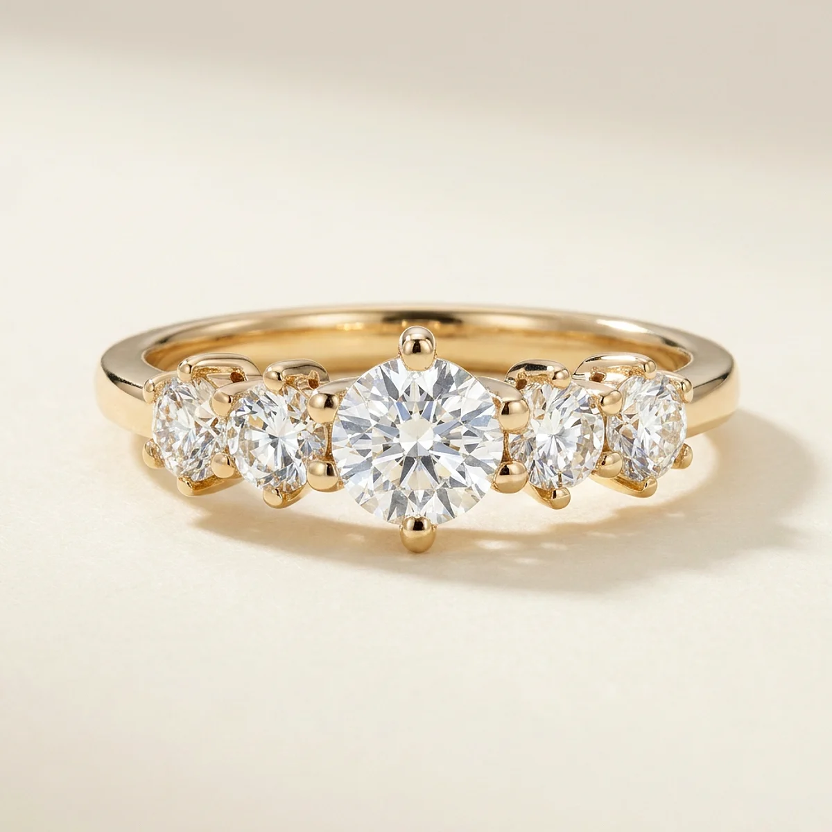 A .25ct colorless round diamond on a yellow gold ring, custom-designed by Eterneva to honor the remarkable Donald.