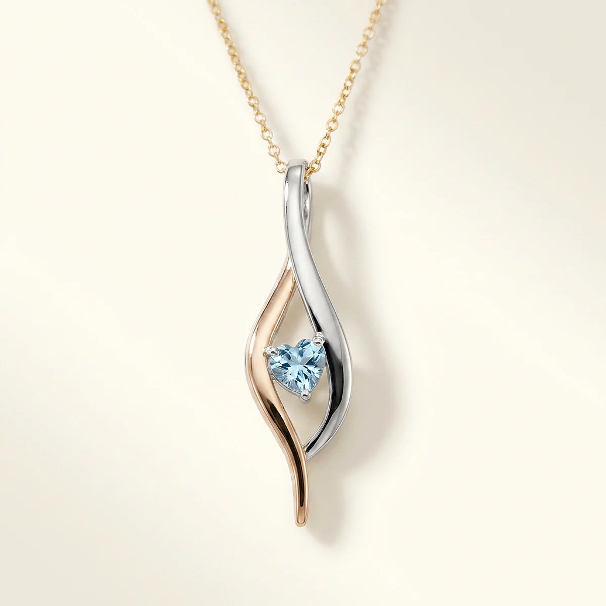 A .75ct blue heart diamond on a mixed metal pendant, custom-designed by Eterneva to honor the remarkable Raymond.