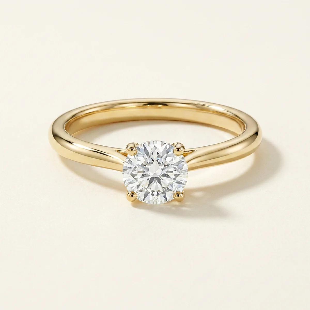 A .25ct colorless round diamond on a yellow gold ring, custom-designed by Eterneva to honor the remarkable Alfonso.