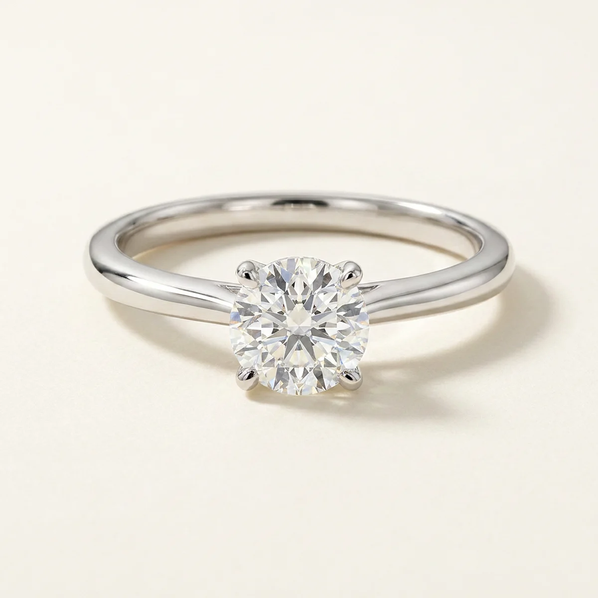 A .5ct colorless round diamond on a white gold ring, custom-designed by Eterneva to honor the remarkable Gator.