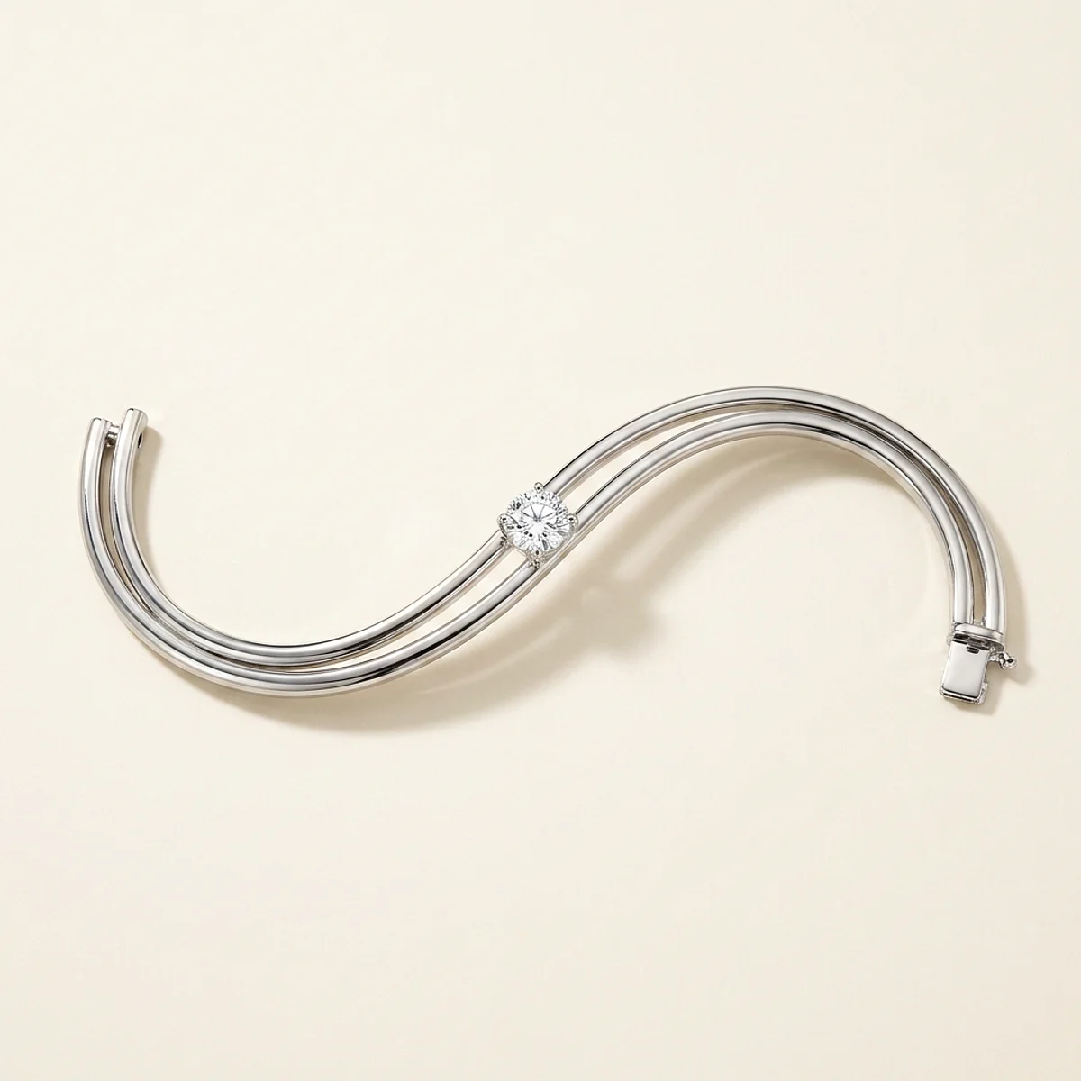 A .75ct colorless round diamond on a platinum bracelet, custom-designed by Eterneva to honor the remarkable Fritz.