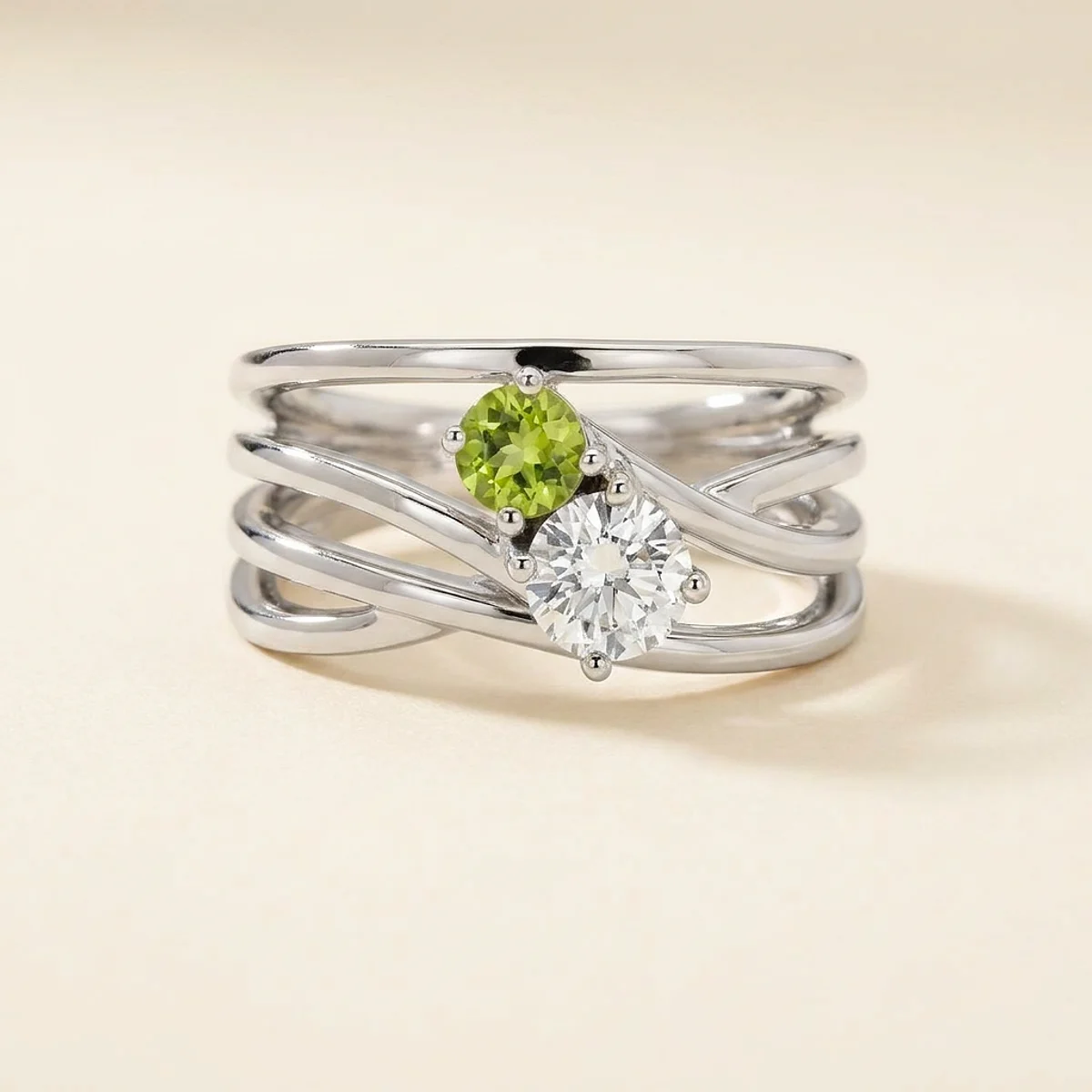 A .5ct colorless round diamond on a white gold ring, custom-designed by Eterneva to honor the remarkable Ron.