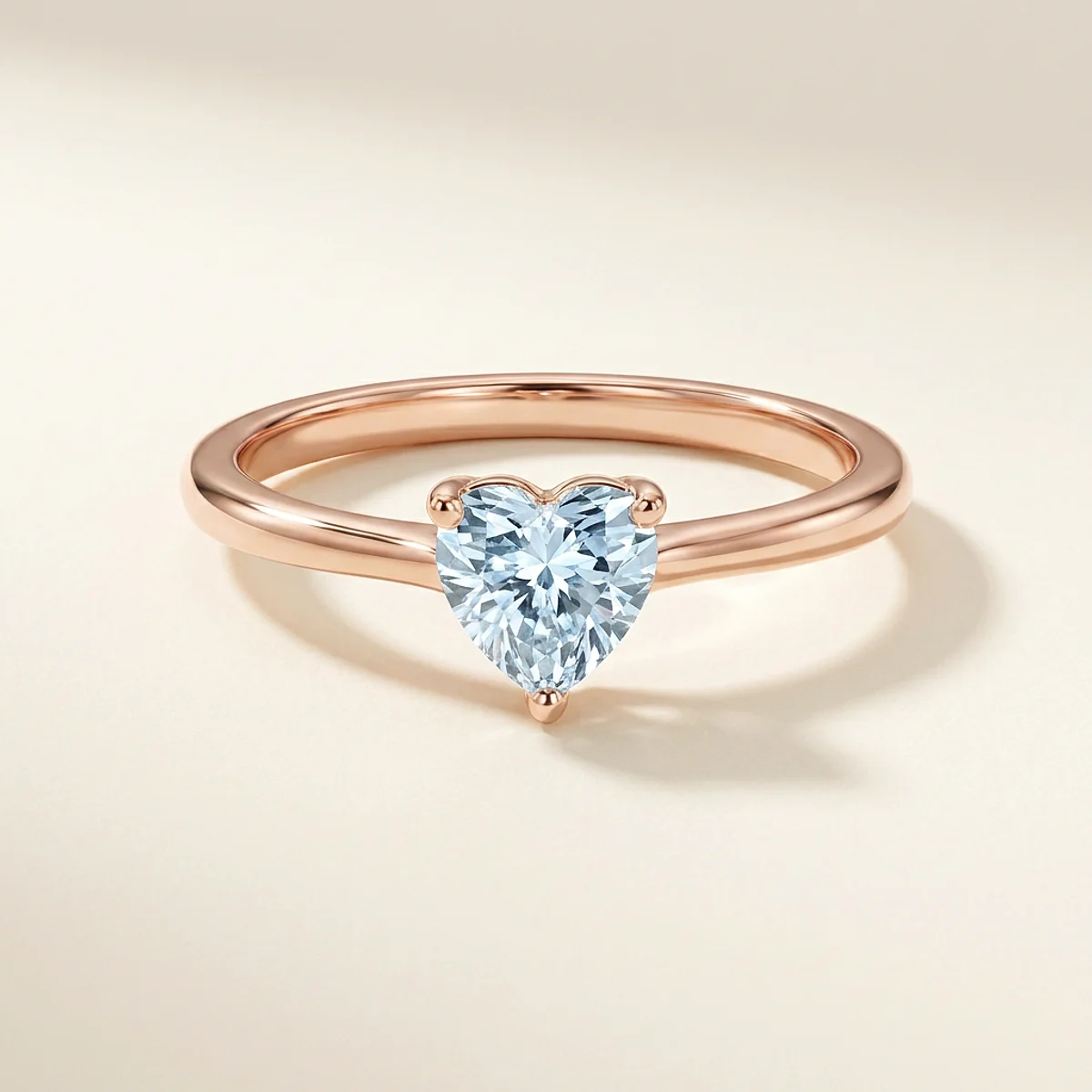 A .5ct blue heart diamond on a rose gold ring, custom-designed by Eterneva to honor the remarkable Maurice.