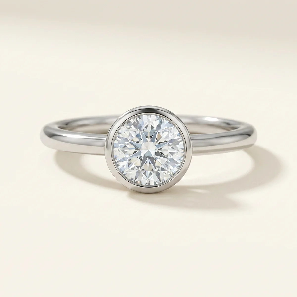 A .75ct blue round diamond on a platinum ring, custom-designed by Eterneva to honor the remarkable Roger.