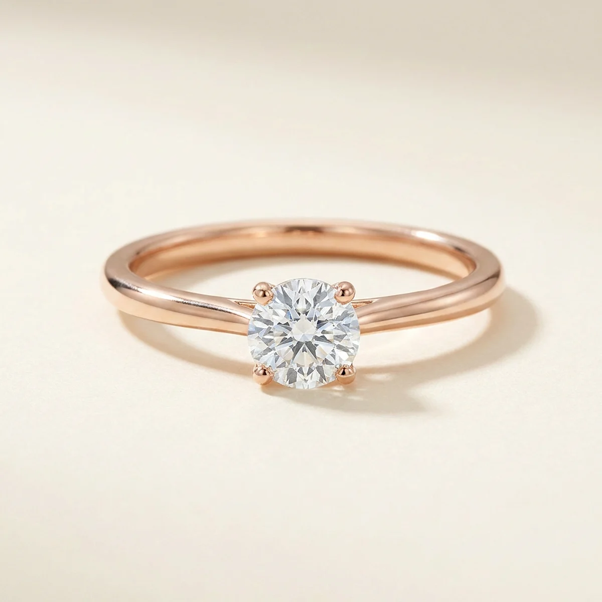 A .25ct blue round diamond on a rose gold ring, custom-designed by Eterneva to honor the remarkable Duke.