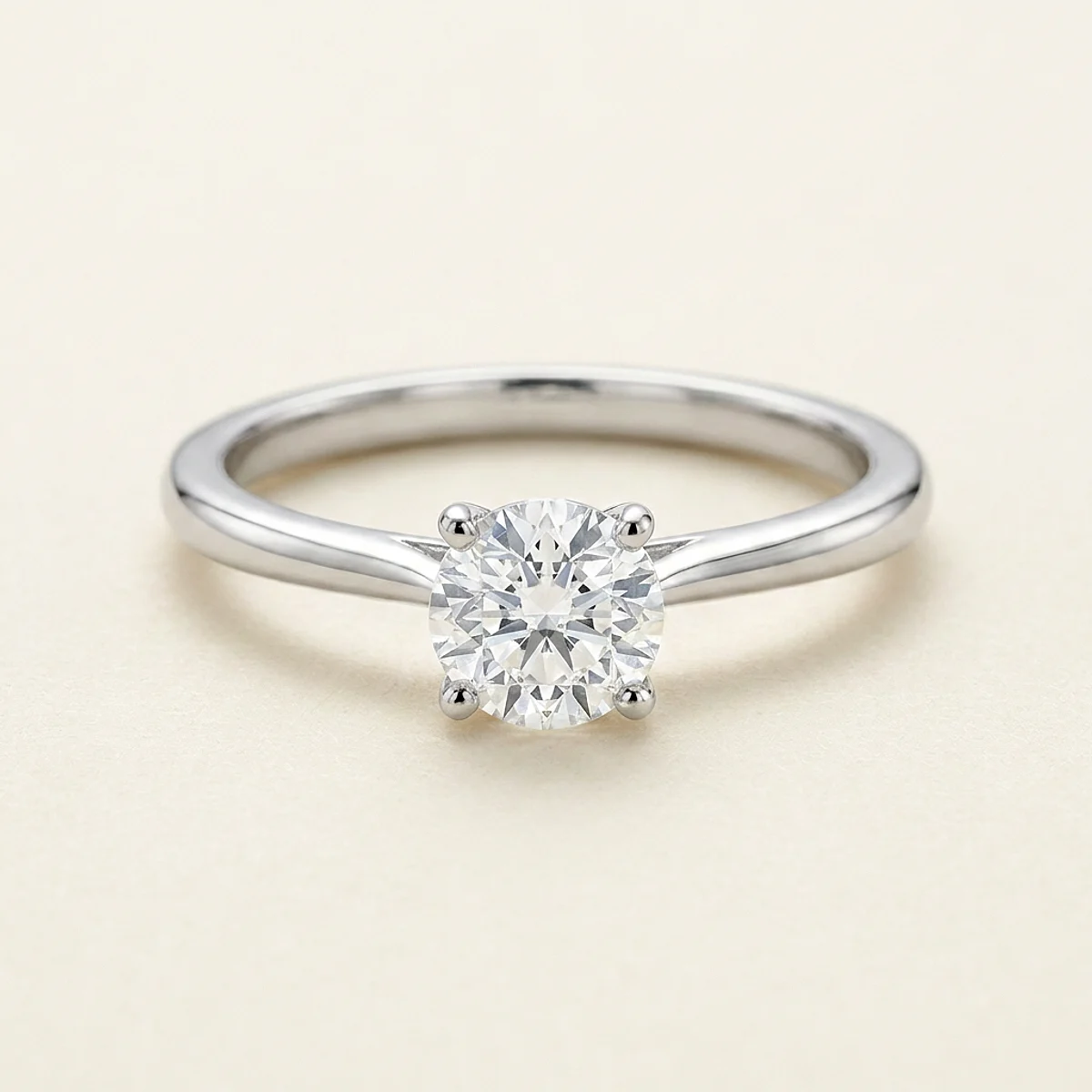 A .5ct colorless round diamond on a white gold ring, custom-designed by Eterneva to honor the remarkable William.