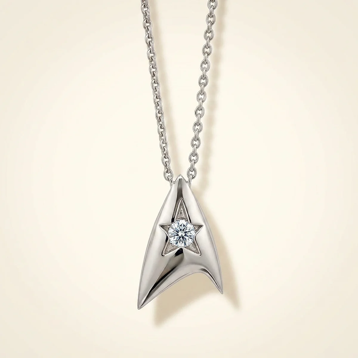 A .25ct blue round diamond on a white gold necklace, custom-designed by Eterneva to honor the remarkable Aidan.