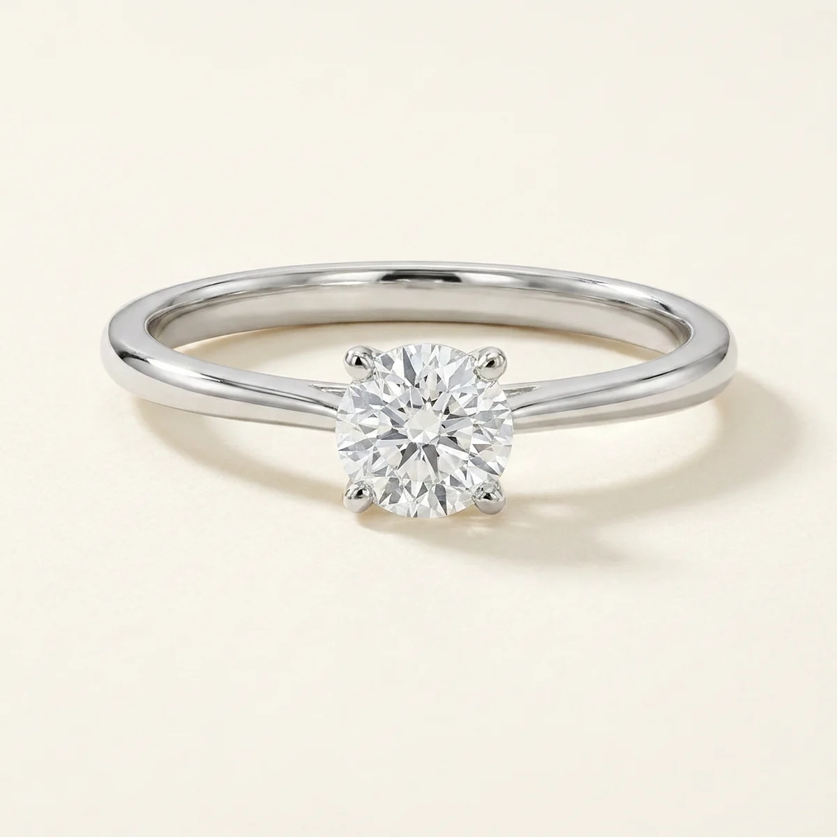 A .5ct colorless round diamond on a white gold ring, custom-designed by Eterneva to honor the remarkable Hezekiah.