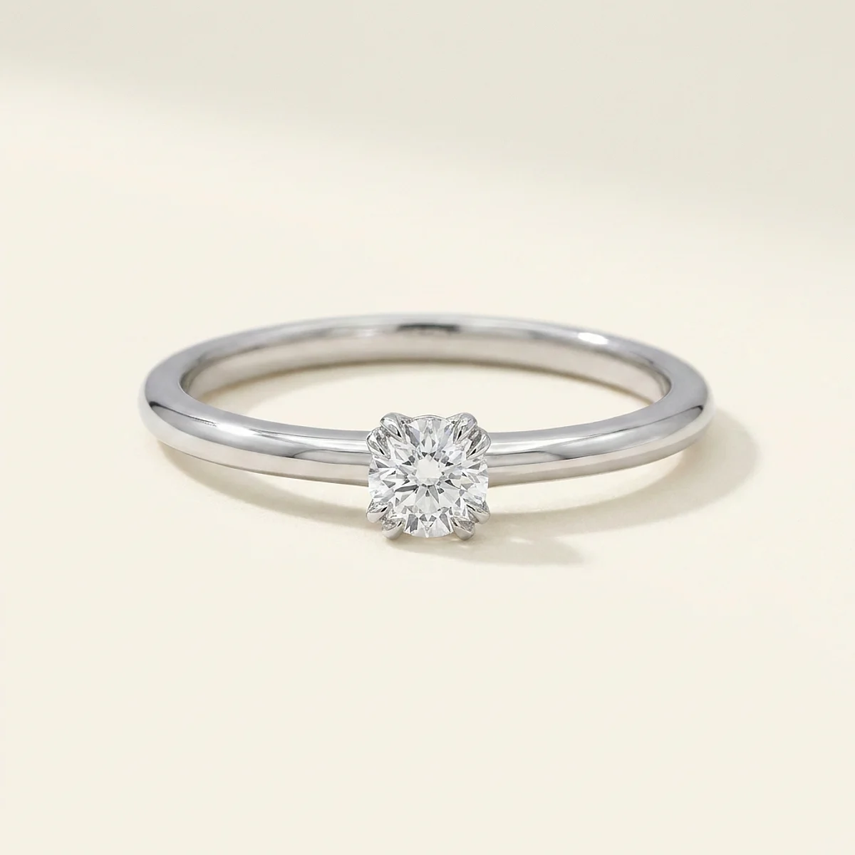 A .25ct colorless round diamond on a white gold ring, custom-designed by Eterneva to honor the remarkable Brian.