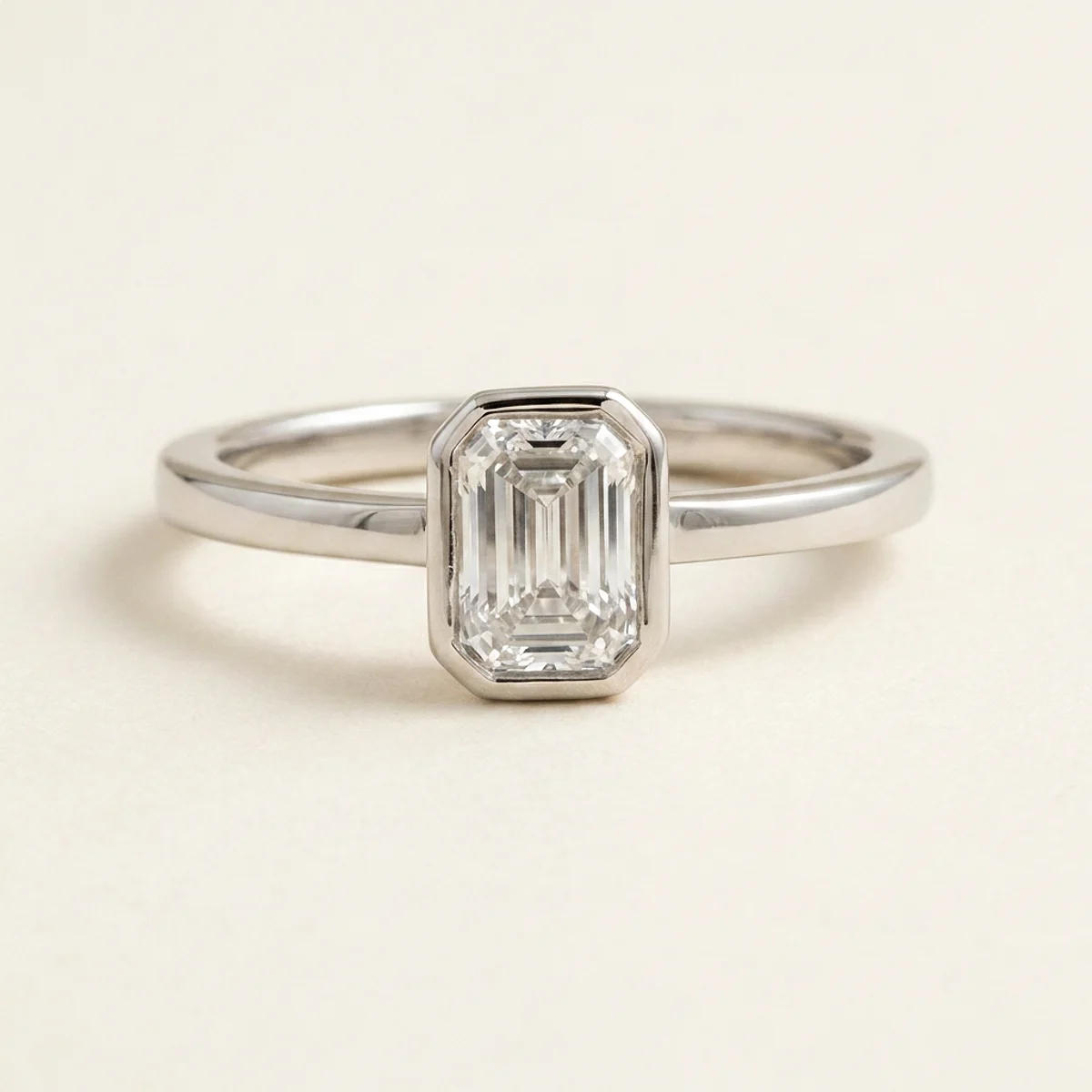 A 1ct colorless emerald diamond on a platinum ring, custom-designed by Eterneva to honor the remarkable Tony.