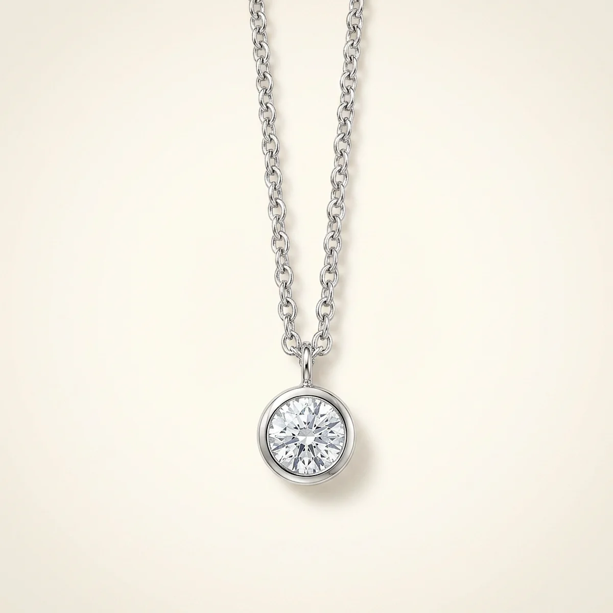 A .25ct colorless round diamond on a platinum necklace, custom-designed by Eterneva to honor the remarkable Jill.