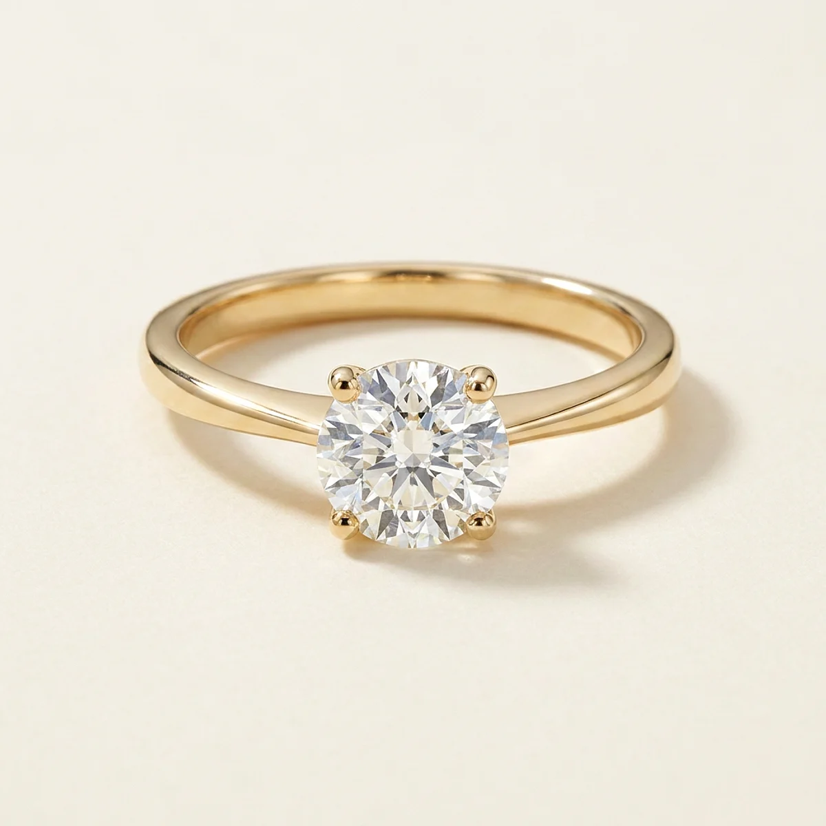 A .75ct colorless round diamond on a yellow gold ring, custom-designed by Eterneva to honor the remarkable Richard.