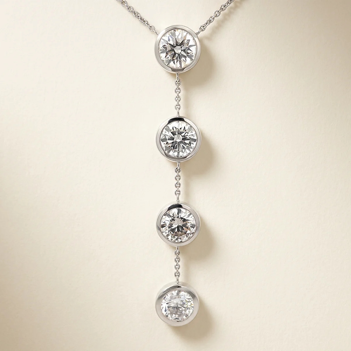 A 5ct colorless round diamond on a platinum necklace, custom-designed by Eterneva to honor the remarkable Brandon.