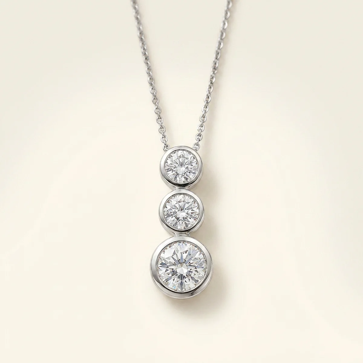 A 5ct colorless round diamond on a platinum necklace, custom-designed by Eterneva to honor the remarkable Brandon.