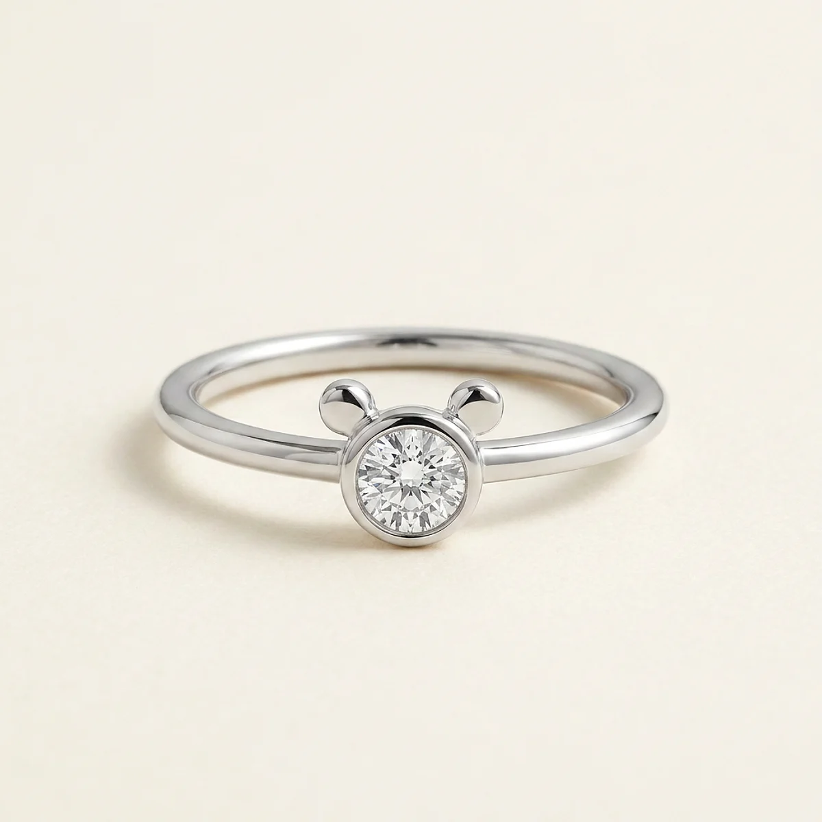 A .25ct colorless round diamond on a white gold ring, custom-designed by Eterneva to honor the remarkable Romeo.
