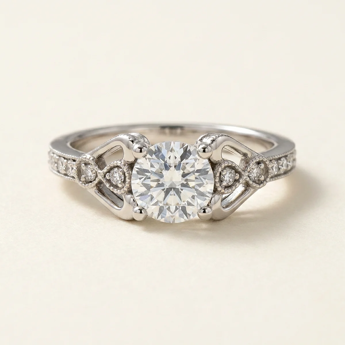 A .75ct colorless round diamond on a platinum ring, custom-designed by Eterneva to honor the remarkable Scott.