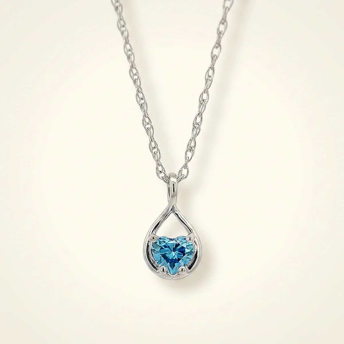 A .25ct blue heart diamond on a platinum pendant, custom-designed by Eterneva to honor the remarkable Garvin.