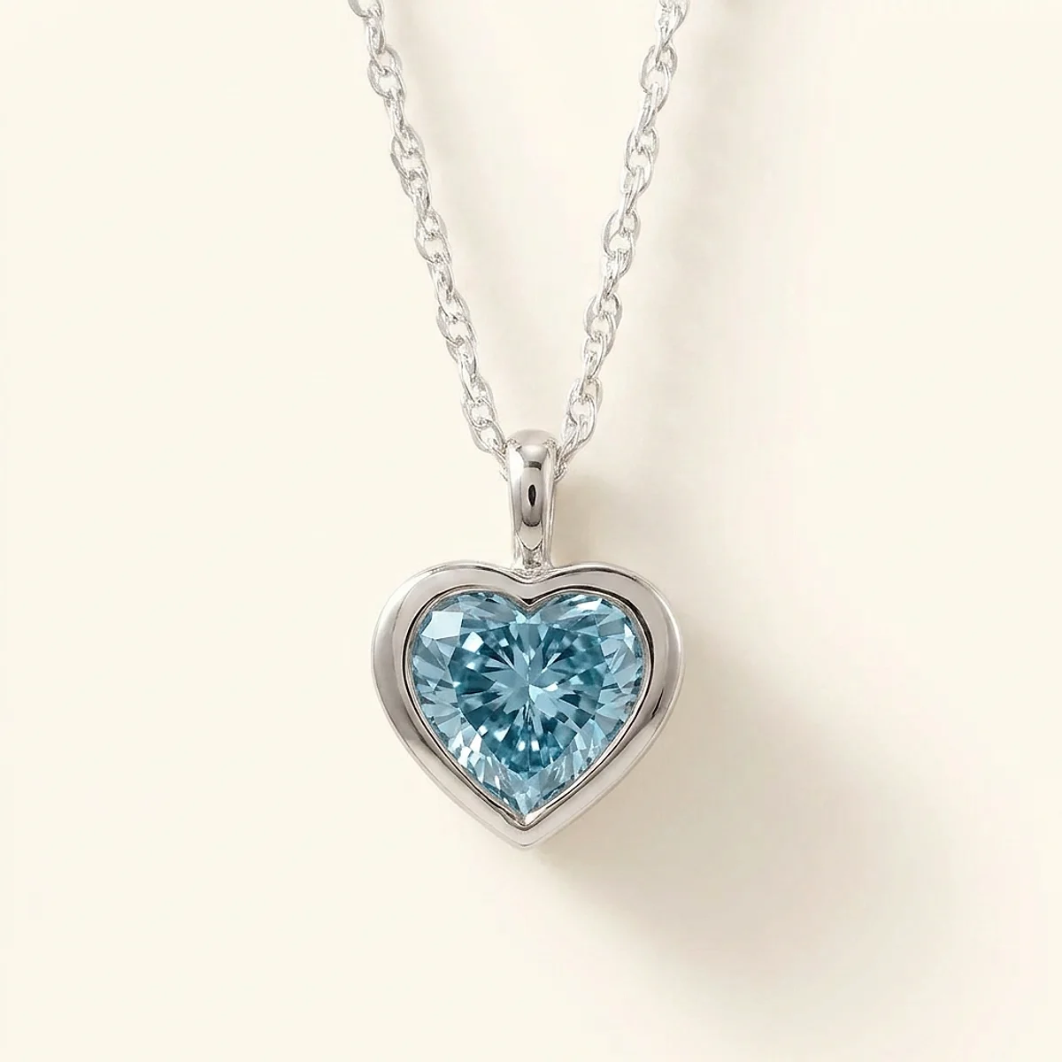 A 1ct blue heart diamond on a silver pendant, custom-designed by Eterneva to honor the remarkable Paul.