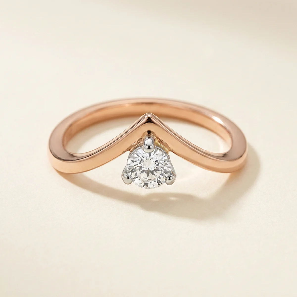A .25ct colorless round diamond on a mixed metal ring, custom-designed by Eterneva to honor the remarkable Benji.