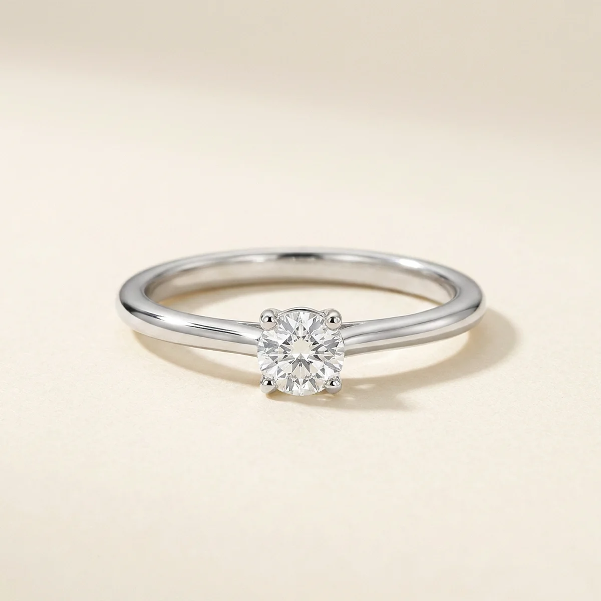 A .25ct colorless round diamond on a white gold ring, custom-designed by Eterneva to honor the remarkable Josh.