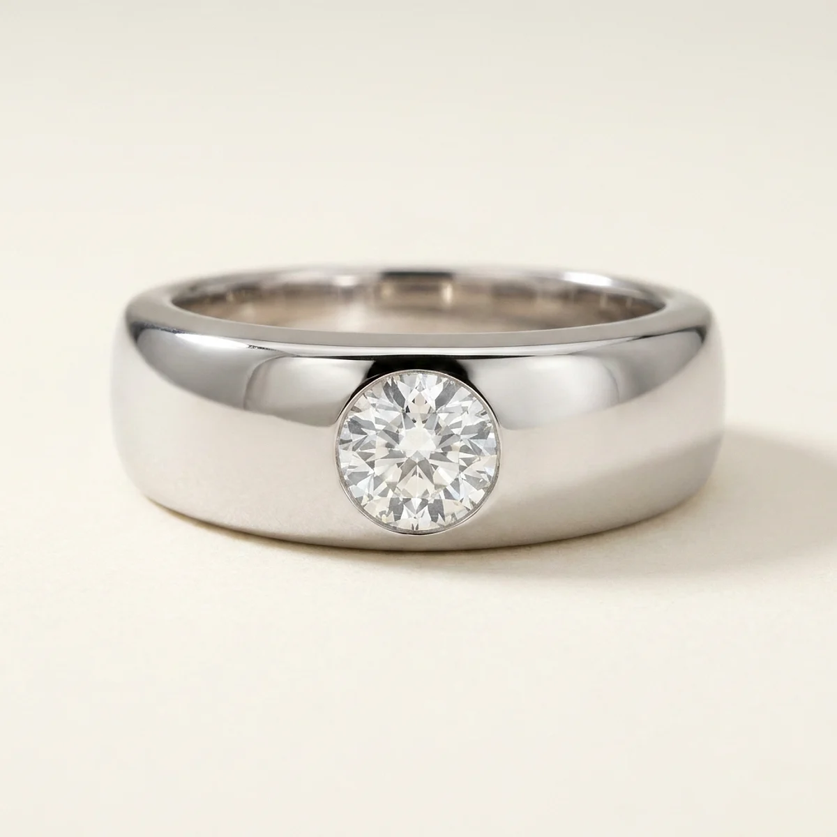 A .25ct colorless round diamond on a white gold ring, custom-designed by Eterneva to honor the remarkable Linda.