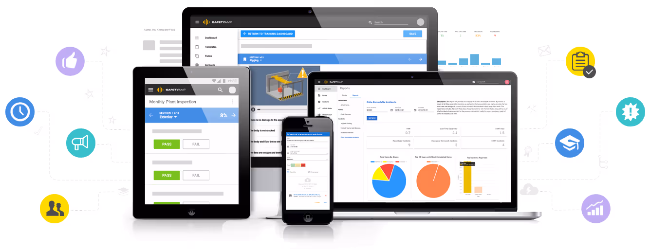 SafetyAmp is a cloud-based mobile safety and quality platform. Configurable for EHS professionals and easy to use for the frontline.