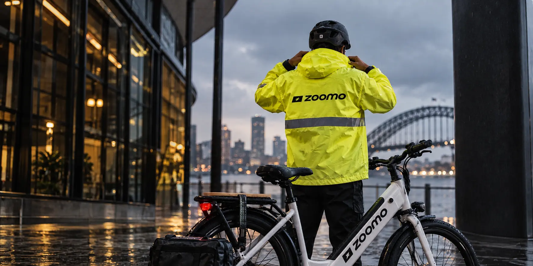 Zoomo rider jacket, free with your e-bike reservation in Sydney
