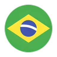Brazilian flag inside a green circle background.