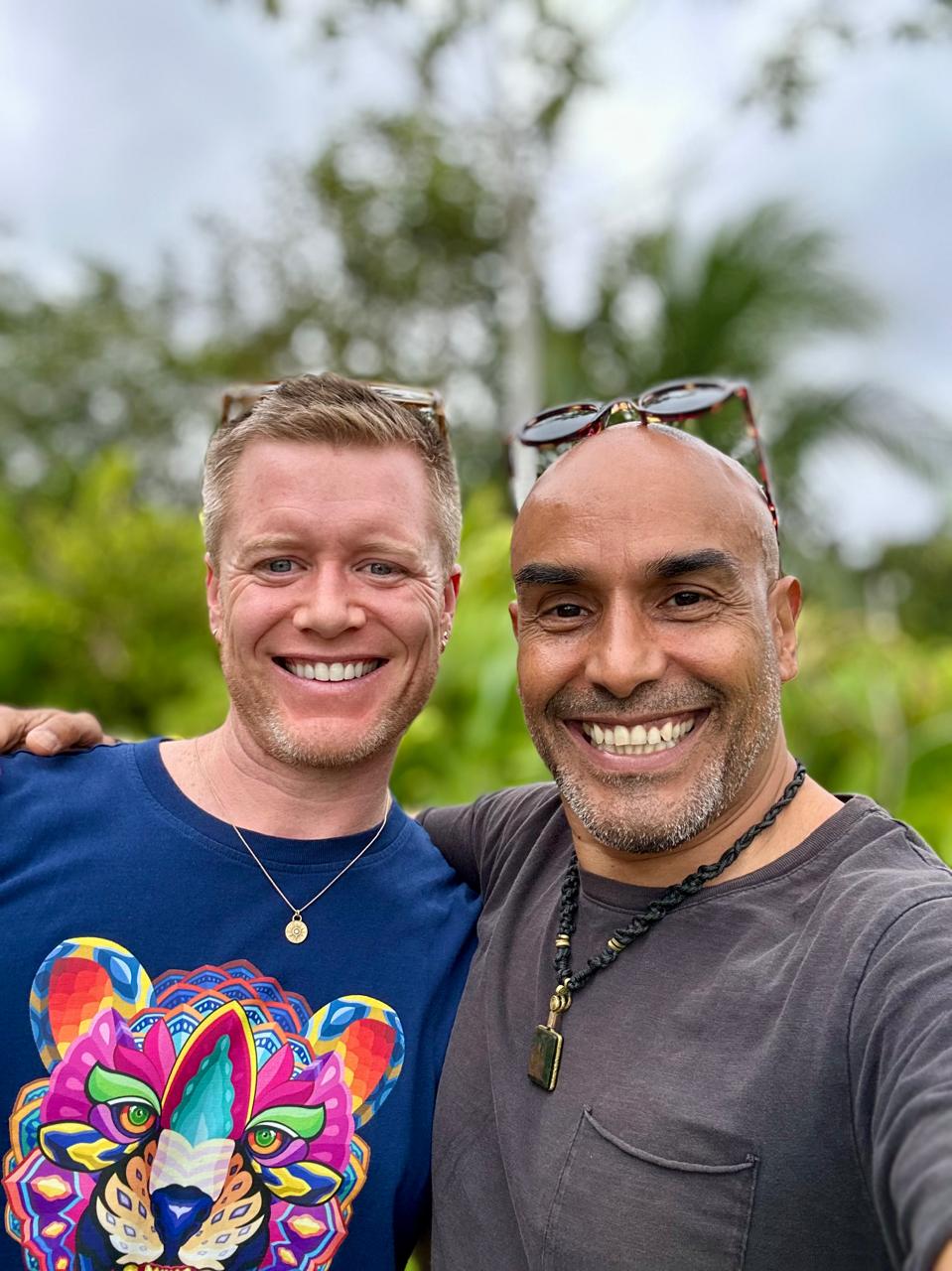 Two happy men at Men's Wellness Retreat