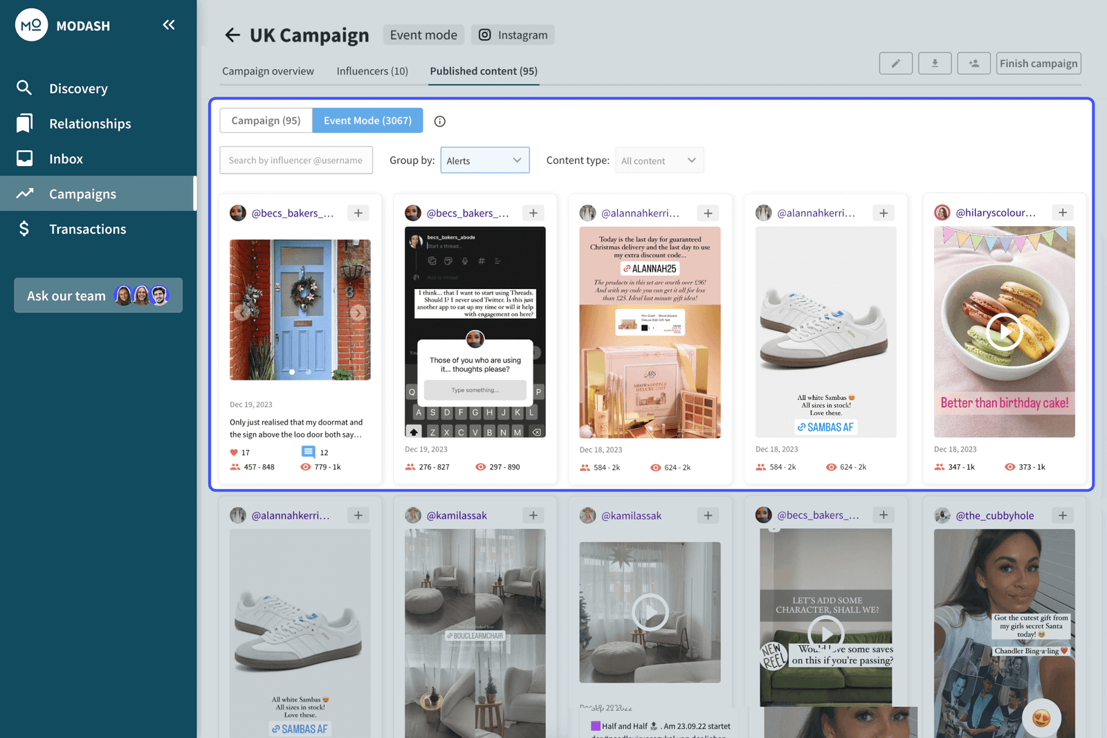 Modash.io | Find, Analyze & Monitor Influencers