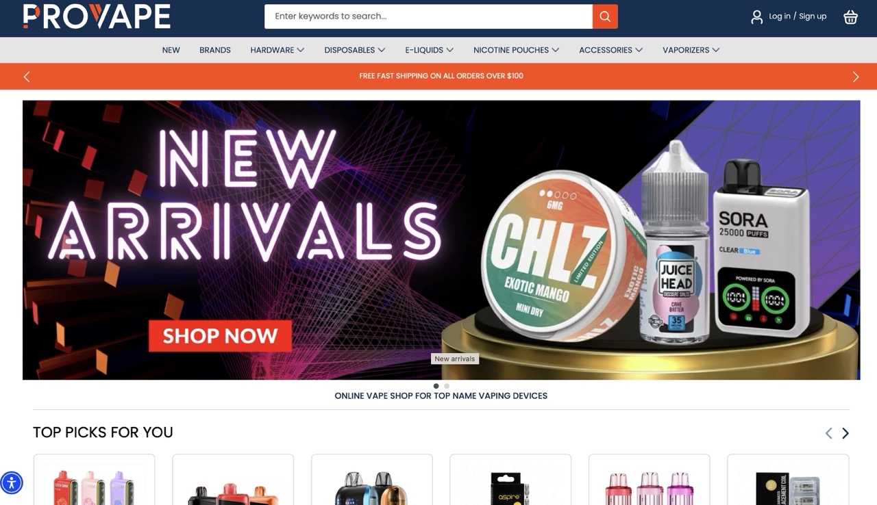 Provape, an eCommerce website