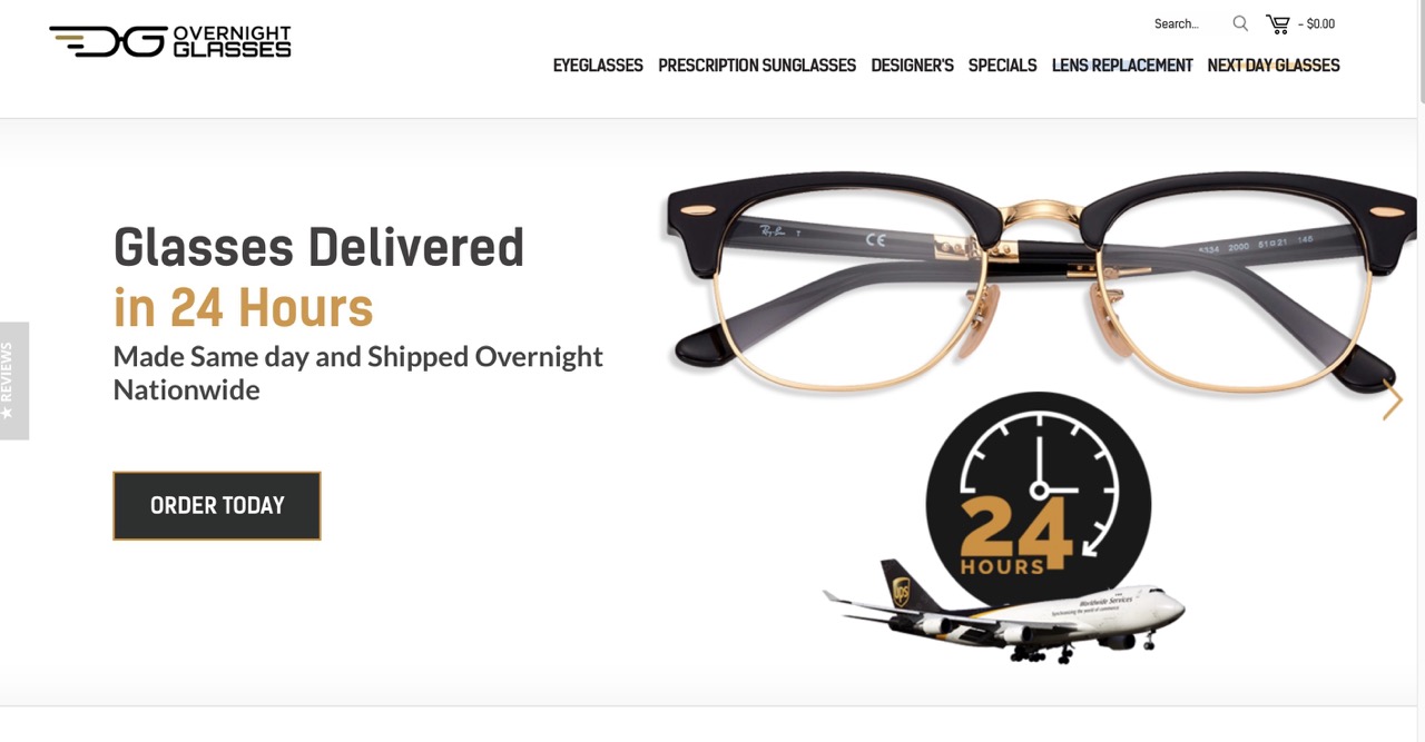 Overnight Glasses, an eCommerce website