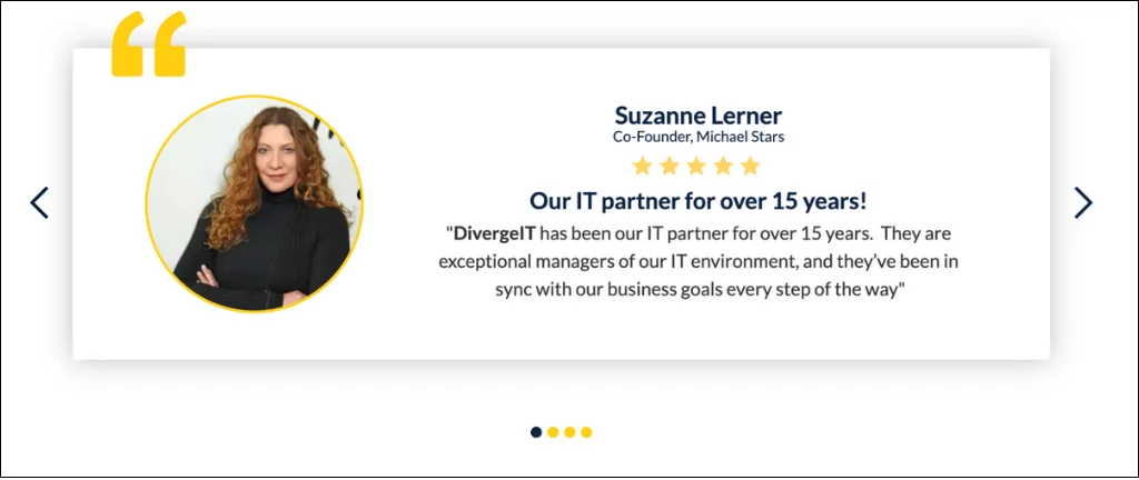client testimonial