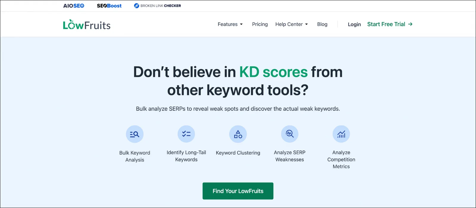 best AI SEO tools lowfruits