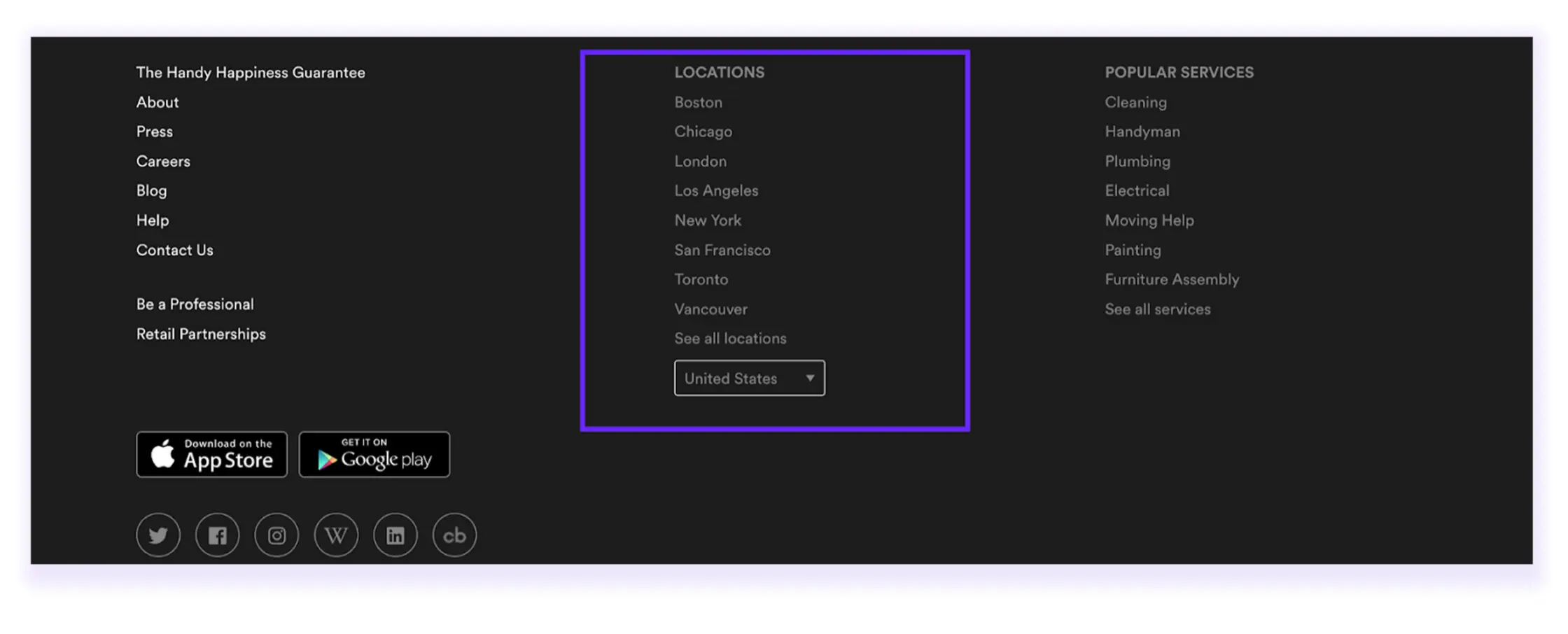 Local pages for SEO Home Service