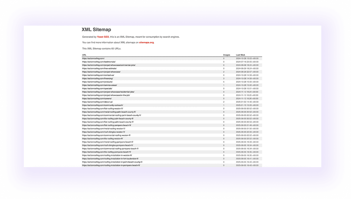 xml-sitemap for roofing services seo